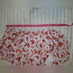 NWT Red and White Smocked Puff Sleeve Blouse with Tie Front Size M Photo 8