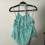 Free People NEW  We The Free Coastal Town Halter Top Green White Large Coconut Photo 4