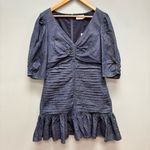 Tanya Taylor  Pansy Ruched Denim Flounce Mini Dress 8 Photo 4