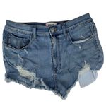 PINK - Victoria's Secret  size 12 / 29  super short Blue Distressed Jean Shorts den Photo 0