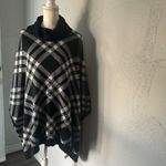 Ava & Viv  Black and White Plaid Poncho Photo 5