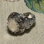 Konstantino Sterling Silver & 18K Gold Mother of Pearl & Pink Tourmaline Ring Size 6 Photo 2