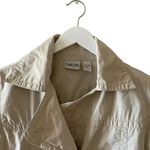 Chico's  Cotton Tan One Button Lightweight Cozy Womens Jacket SZ 1 Photo 1