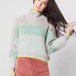 Free People Mock Neck Chunky Knit Sweater Photo 1