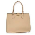 Trina Turk | Medium Blush Pink PVC Floral Interior 2-Handle Satchel Purse Bag Photo 0