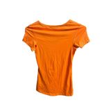 Nike  Pro Dri-FIT V-Neck Short Sleeve T-Shirt Womens XS Orange Sports Activewear Photo 2
