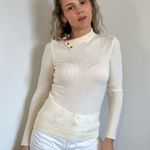 Ba&sh  Rock Shoulder Snap Turtleneck Sweater in Ecru Photo 5