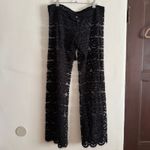 PQ Swimwear PilyQ | Lace Flare Leg Low Rise Swim Cover Up Beach Pants | Small Black Photo 5