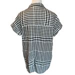Beach Lunch Lounge Gingham Plaid Cuffed Button-Up Shirt Style LCT5020 Women Sm Photo 3