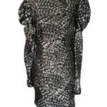 Bebe sequined puffy sleeve open back dress Photo 12