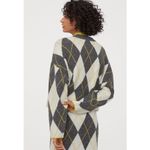 H&M Pringle of Scotland X Oversized Cropped Jacquard-Knit Sweater, Wool Size S Photo 6