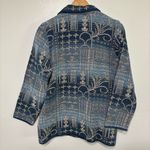 Blair  Blue Earthy Tapestry 3 Button Mid Length Medium Weight Jacket Size L Photo 6
