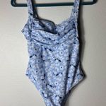 SheIn NWT Floral Blue and White One Piece Swimsuit Size Large Photo 0