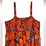 RHODE x Target Leafy Floral Print Tiered Midi Dress Orange Womens XXL Photo 8