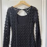 Free People  Womens XS Black Lace Long Sleeve Party Cocktail Mini Dress Photo 3