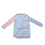 Cynthia Rowley Sleepwear Preppy Pastel Pink Blue Long Sleep Shirt Size Medium Photo 2