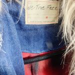 Free People  Days to Come Denim Parka Coat Faux Fur Collar  Size M New Photo 6