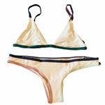 TAVIK Bikini Set Zepplin Top Jayden Bottom Color Block Tapioca Large NWT Photo 2