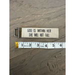 Religious Keychain God is Within Her Beige Black Photo 2