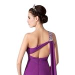 Prom Formal Dress Purple One Shoulder Long Embellished Beaded Cocktail Size S Photo 6