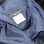 Alfred Sung NEW  D815 DRAPED ONE-SHOULDER SATIN MAXI DRESS POCKETS NAVY sz 14 Photo 4