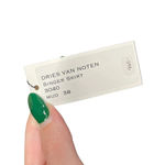 Dries Van Noten  Singer Skirt Black Crinkle Satin Jacquard Size 38 / US‎ 6 Photo 8