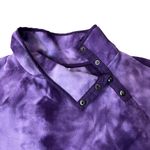 Green Tea Fleece Pullover Womens XL Purple Tie Dye Snap Neck Pockets Used Photo 5