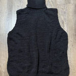 Vintage 90s Black Knit Turtleneck Baggy Sleeveless Sweater Top Womens Sz Medium Photo 0