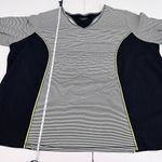 Catherines  Black White Stretch 3/4 Sleeve Racerback Cutout‎ Athleisure Top 4X Photo 4