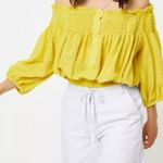 Free People Dancing Till Dawn Off the Shoulder Top Blouse Citrus Honey Photo 13