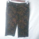 Harolds 2 30x20 Chocolate Paisley Courderoy Crop Pants Brown Photo 4