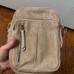 American Leather Co. Cleveland Leather Crossbody Gold Shimmer Suede Photo 3