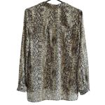 Lavender Brown Green Snakeskin Print Sheer Blouse - Small Photo 1