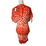 Vertigo NWT Polka Dots Printed V-Neck Short sleeve Ruched Bodycon Dress Size L Photo 4