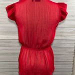 Miley Cyrus (and Max Azria) Sleeveless Ruffle Front Blouse Red-Large Photo 1