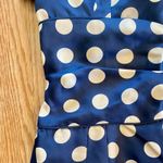 Vintage 1950s Blue Polka Dot Bow Midi Pin Photo 7