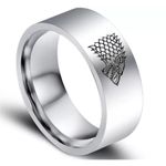 Game of Thrones Direwolf Silver Ring Photo 2