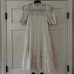 Ulla Johnson Simone Puff Sleeve Eyelet Shift Dress Size 2 White Bridal Lace Photo 3