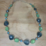 Anne Klein  Elegant Green and Blue Gemstone Necklace Photo 0