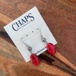 Ralph Lauren Chaps RL Red Jasper Dangle Teardrop Earrings Photo 2
