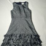 Sail To Sable  Navy Tweed Metallic Lines Dress Photo 2