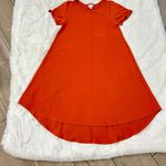 LuLaRoe Women’s Pullover Dress Round Neck Short Sleeves Orange Medium Used Photo 11