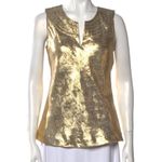 Tory Burch gold silk blend sleeveless top size 6 Photo 1