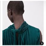 ZARA  Selena Gomez Green Ribbed Pleated Bow Tie Sleeveless Tank Blouse Top Size S Photo 6