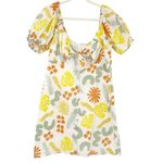 Sabo Skirt Womens Cotton Desert Leaf Printed Puff Sleeve Enga Mini Dress Size XL Photo 2