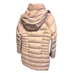 Athleta  Downtown Parka Jacket Womens Sz S Baby Pink Hooded Down Puffer Coat EUC Photo 2
