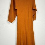 Mara Hoffman  Samira Ochre Ribbed Knit Midi Sweater Dress Womens M Brown Preppy Photo 9