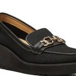 NYDJ  Black Loafers with Gold Chain Detail Photo 0