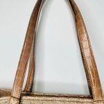 Liz Claiborne Vintage Light Brown Tan Leather Detailed Top Handles Shoulder Bag Photo 11