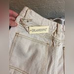 BLANK NYC  Cream High-Waisted Jeans gold thread NWT large back pockets cotton Photo 9